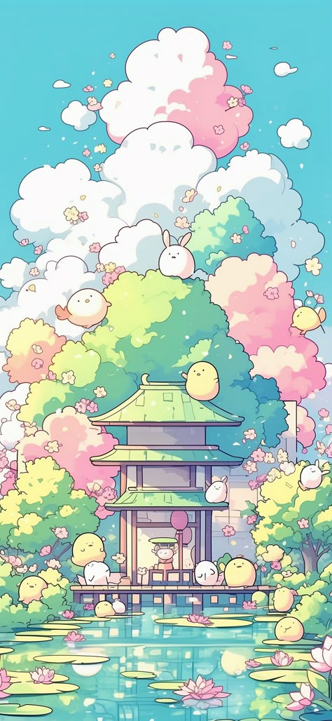 Samsung Wallpaper Kawaii, Cute Artsy Backgrounds, Cute Ipad Widgets Aesthetic, Simple Background Tutorial, Cute Pixel Wallpaper, Tablet Background Wallpapers, Colorful Anime Wallpaper, Kawaii Home Screen, Kawaii Wallpaper Aesthetic