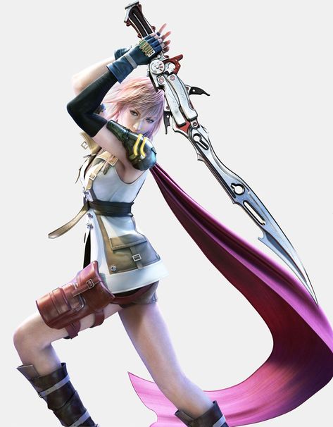 Lightning, Offensive Pose Art - Final Fantasy XIII Art Gallery Lightning Final Fantasy Xiii, Claire Farron, Louis Vuitton 2016, Lightning Final Fantasy, Pose Art, Final Fantasy Xiii, Tetsuya Nomura, Doll Museum, Wall Scroll