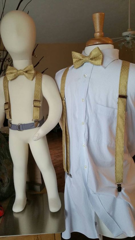 Suspenders And Bow Tie Outfit, Quince Court Outfits, Royal Blue And Gold Quinceanera, Gold Suspenders, Chambelanes Outfits Quinceanera, Chambelan Outfits, Quince Court, Chambelanes Outfits, Court Outfit