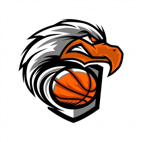 Eagle Basketball Logo, Basketball Logo Design Ideas, Logo Basket, Badminton Logo, Basketball Team Logo, Basketball Logo Design, Zoo Coloring Pages, Logo Bird, Ring Basket