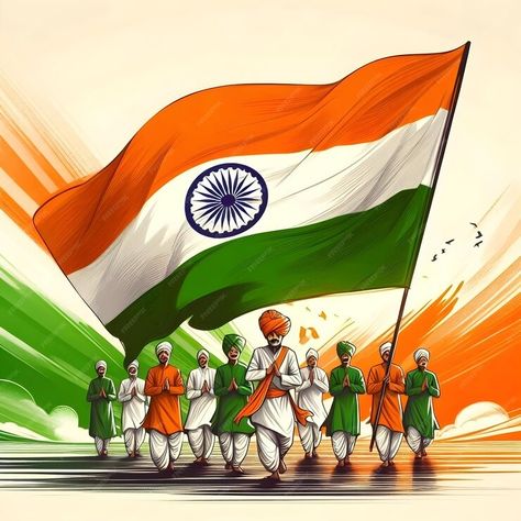 Premium Photo | A drawing of a group of people with a flag that says the national india independence day 15th August Independence Day Drawing, India Flag Drawing, India National Flag, Independence Day Art, Farmer Painting, Independence Day Drawing, Cubicle Wall, Memory Drawing, Flag Images