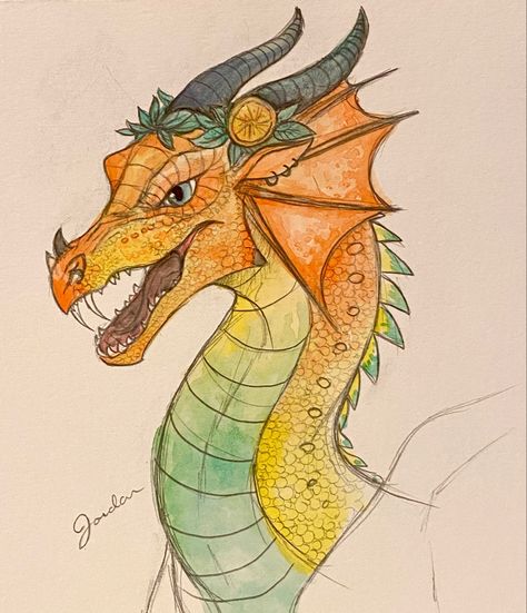 Dragon Drawing Colored Pencil, Dragon Flames Drawing, Dragon Marker Drawing, Dragon Drawing Ideas Simple, Fire Dragon Drawing, Wings Of Fire Drawings, Cool Dragon Drawings, Mythical Creature Art, Animal Tattoo Ideas