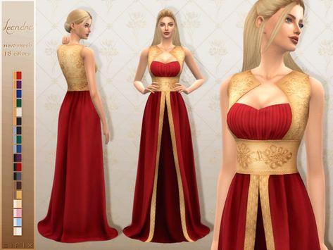 sims 4 cc // custom content clothing // Sifix's Leandra Gown Sims 4 Cc Vintage Wedding Dress, Sims Princess, 4 Princess, Sims Medieval, Cc Clothes, Pelo Sims, Sims 4 Dresses, Sims 4 Mm, Sims4 Clothes