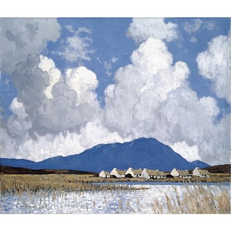 Artwork by Paul Henry, A Connemara Village, Made of oil on canvas Maurice De Vlaminck, Irish Painters, Pierre Bonnard, Irish Landscape, Ireland Landscape, Irish Art, Grand Canal, Post Impressionists, Gallery Frame