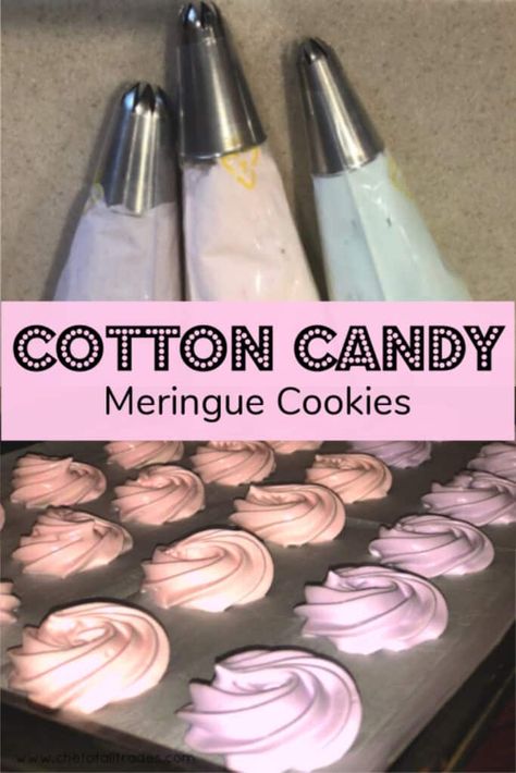 How To Make Meringue Pops, Meringue Candy, Candy Cottage, Crunchy Baby, Cotton Candy Cookies, Meringue Cookie, Meringue Cookie Recipe, Meringue Desserts, Meringue Kisses