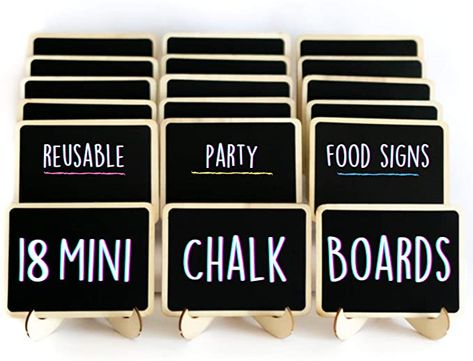 Food Signs For Party, Signs For Party, Mini Chalkboard Signs, Chalk Signs, Party Food Signs, Chalkboard Party, Small Chalkboard Signs, Party Buffet Table, Buffet Signs