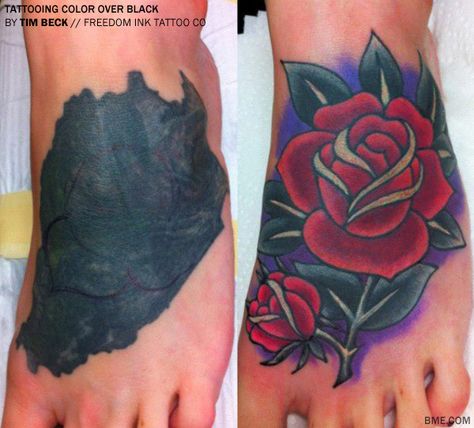 black heart tattoos | Tattooing colour over black tattoos | BME: Tattoo, Piercing and Body ... Is this possible!? Tatuaje Cover Up, Solid Black Tattoo, Black Tattoo Cover Up, Tattoo Color, Magic Tattoo, Tattoos Geometric, Black Tattoo, Tattoo Cover, Tattoo Cover-up