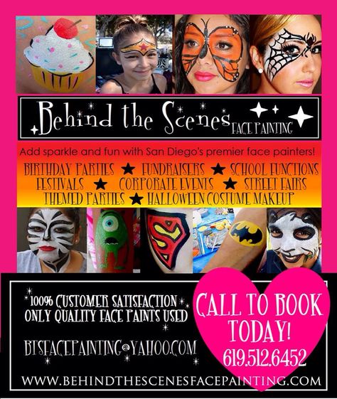 Face painting flyer for Behind the Scenes Face Painting. Check us out on Facebook! Face Painting Flyer, Latest Hairdo, Teenage Girl Hairstyles, Boss Moves, Teenage Hairstyles, Hot Haircuts, Halloween Costumes Makeup, School Fundraisers, Costume Makeup