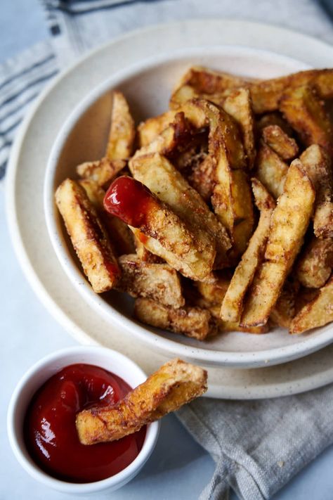 Extra Crispy Eggplant Fries Eggplant Fries Baked, Extra Crispy Chicken Wings, Crispy Chicken Drumsticks, Extra Crispy Chicken, Southern Coleslaw, Craving Tasty, Mashed Red Potatoes, Eggplant Fries, Crispy Eggplant