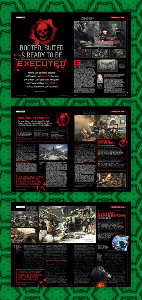 Horror Magazine Layout, Game Magazine Layout Design, Horror Layout, Game Design Document, Indesign Inspiration, Horror Magazine, Table Of Contents Design, Booklet Layout, Magazine Design Cover