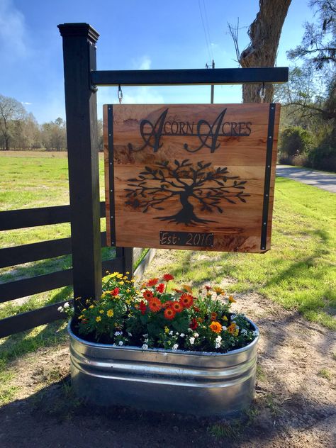 Something like this over the septic access holes.  Something portable for pumping the septic every 3 years. Farm Entrance, Cheap Landscaping Ideas, Driveway Entrance, Yard Project, Farm Signs, Garden Yard Ideas, A Sign, Yard Landscaping, Garden And Yard