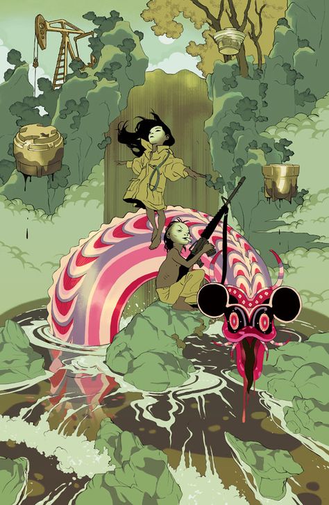 'River Snake' by Tomer Hanuka Asaf Hanuka, Tomer Hanuka, Otto Schmidt, Schmidt, Animation Art, Some People, Illustrations Posters, Graphic Novel, Amazing Art