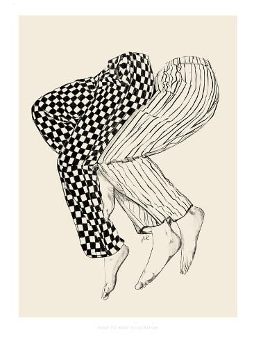 size: 12x9in Photographic Print: Jlr Love1 Copy by Jenny Liz Rome : Pyjamas Illustration, Rome Art Print, Scandi Art, Rome Art, Large Posters, Coastal Art Prints, Striped Art, Aboriginal Artwork, Small Framed Art