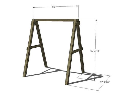 Wood Swings Outdoor Diy, Adult Swing Set Diy, Diy Swing Frame, Homemade Swing Set, Diy Swing Set, Porch Swing Plans, Swing Set Diy, Frame Projects, Diy Swing