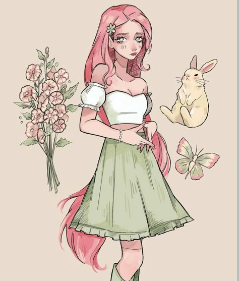 Fluttershy Human, Princess Cadence, Female Elf, My Little Pony Characters, Pretty Drawings, Fantasy Concept Art, Fluttershy, Art Inspiration Drawing, الرسومات اللطيفة