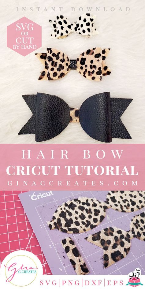 how to make a hair bow with cricut  free svg included Hair Bow Pattern, Faux Leather Hair Bows, Diy Leather Bows, Leather Hair Bows, Bow Template, Diy Bows, Bow Tutorial, Bow Pattern, Cricut Free