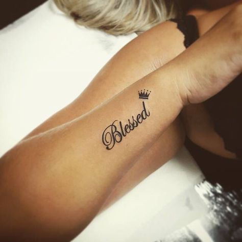 Dope ass tattoo "Blessed" Blessed Tattoo, Blessed Tattoos, Shape Tattoo, Muster Tattoos, Inspiration Tattoos, Tattoo Feminina, Girly Tattoos, Dream Tattoos, Friend Tattoos