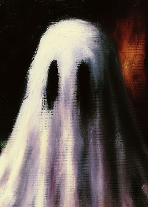 Scary Paintings, Halloween Canvas Paintings, Creepy Paintings, Halloween Painting Ideas, Halloween Canvas Art, Ghost Painting, Dark Paintings, Arte Peculiar, Spooky Art