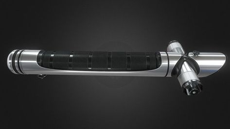 Lightsaber With Crossguard, Crossguard Lightsaber Hilt, Crossguard Lightsaber, Lightsaber Designs, Sith Lightsaber, Lightsaber Hilts, Lightsaber Design, Lightsaber Hilt, Jedi Sith