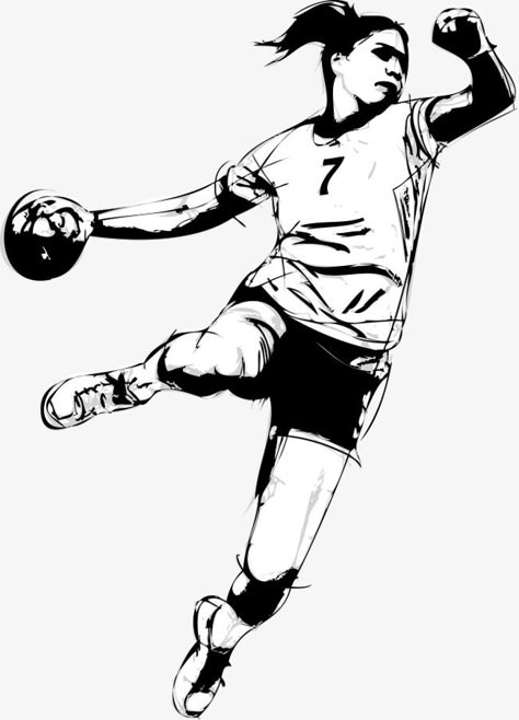 Women's Handball, Basketball Academy, Hand Ball, Handball Players, Drawing Heads, Wallpaper Collage, Sport Art, Basketball Pictures, Book Drawing