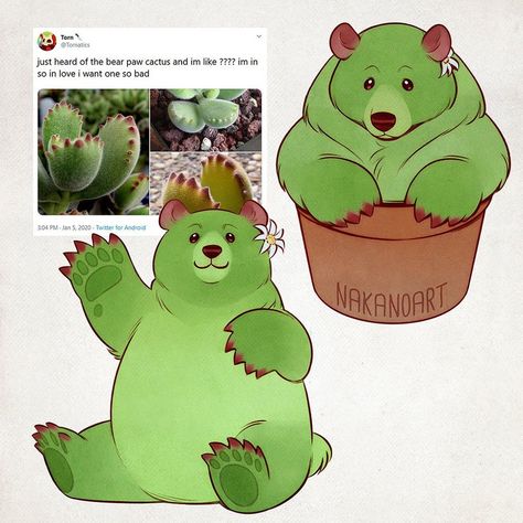 Bear Paw Succulent, Succulent Drawing, Cute Fantasy Creatures, Bear Paw, Creature Drawings, Fantasy Creatures Art, Bear Paws, Mythical Creatures Art, Creature Concept Art