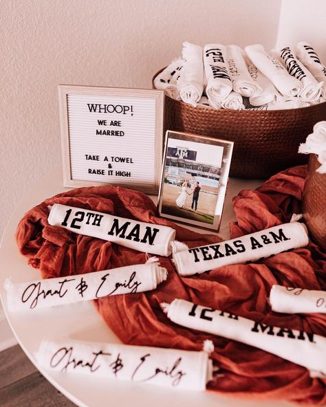 Tayler Gray Events on Instagram: “Where my Aggies at?!? WHOOP!” Aggie Wedding, Wedding Guest Favors, Guest Favors, Minimalist Wedding Decor, Wedding Send Off, Bridal Party Outfit, Getting Ready Wedding, Cake Bakery, Candid Wedding Photos