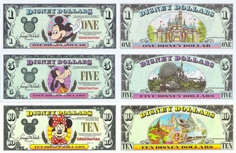 Disney Dollars, Disney Money, Disney Anniversary, Disney Names, 100 Bill, $100 Bill, Walter Elias Disney, Free Printable Stationery, Bullet Journal Printables