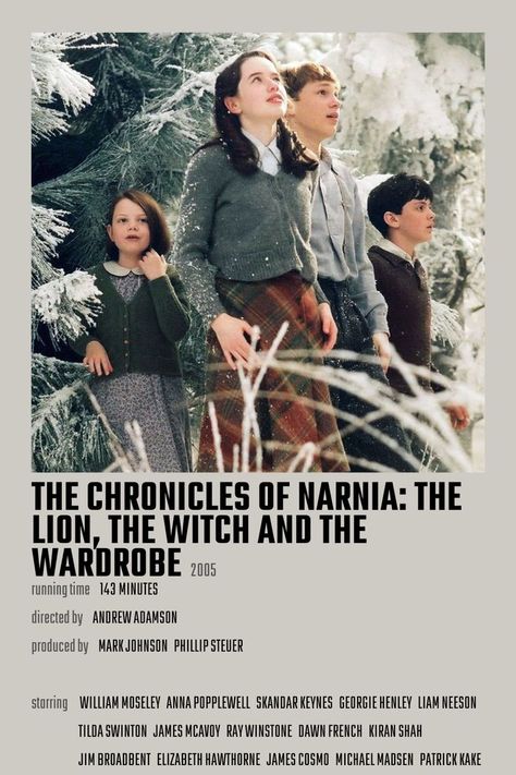 James Cosmo, Narnia Wardrobe, Lion Witch Wardrobe, Narnia Movies, Dawn French, Georgie Henley, Mark Johnson, The Chronicles Of Narnia, Minimalist Movie Poster