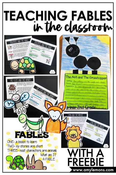 Fables Anchor Chart 2nd Grade, Aesop's Fables Activities, Fables Anchor Chart, Fable Activities, Teaching Fables, Fables Activities, Interactive Reading Activities, Aesop Fables, Grammar Lesson Plans