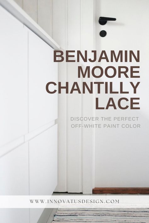 Chantilly Lace Benjamin Moore Trim, Chantelle Lace Benjamin Moore, Chantilly Lace Sherwin Williams, Bm Chantilly Lace Walls, Chantilly Lace Benjamin Moore Walls, Benjamin Moore Cabinet Paint, Chantilly Lace Paint, Pure White Paint Color, Benjamin Moore Chantilly Lace