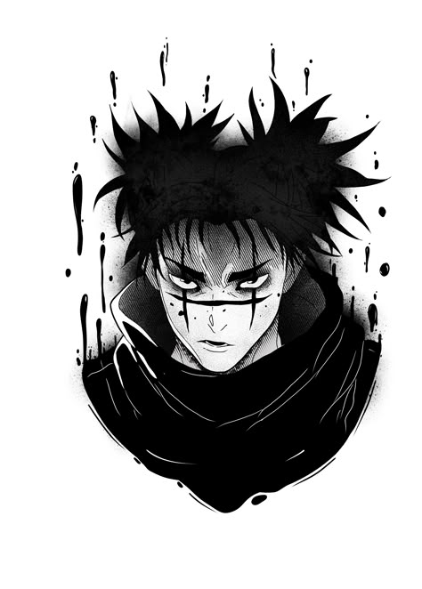 Mahito Jjk Drawing Sketch, Black And Gray Anime Tattoo, Chose Tattoo Jjk, Choso Jjk Tattoo, Choso Tattoo Art, Jujutsu Stickers, Jujutsu Kaisen Tattoo Ideas, Jjk Tattoo Ideas, Grunge Tattoo