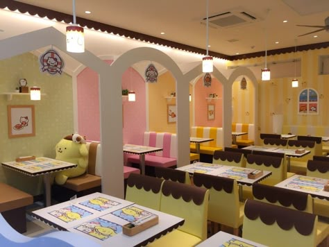 Roblox Cafe Interior, Kawaii Cafe Bloxburg, Kpop Cafe Interior, Maid Cafe Exterior, My Hello Kitty Cafe Roblox Ideas Pompompurin, Manga Cafe Interior, Kawaii Cafe Exterior, Boba Shop Exterior, Cafe Ideas Design Interiors