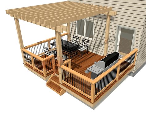 Deck Plan 18-51 - Decksgo Plans Deck Drawing, Simple Deck Designs, Deck Plan, Multi Level Deck, Deck Plans, Plan Drawing, Deck Design, Upper Deck, Railing