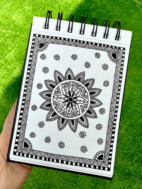 Easy Madhubani art design Madhubani Painting Easy For Beginners, Simple Madhubani Art, Madhubani Drawing Easy, Simple Madhubani Designs, Easy Madhubani Art For Beginners, Madhubani Art For Beginners, Madhubani Art Design, Madhubani Art Easy, Easy Madhubani Painting