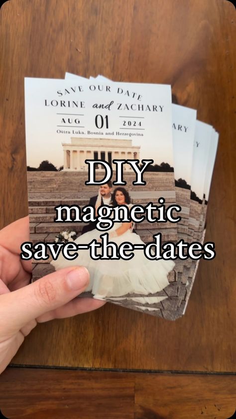 Lorine | DC Blogger LTK & Amazon Affiliate | DIY magnetic save the dates price breakdown below 👇🏼 Canva: free - canva pro is $120 for the year I used canva ALL THE TIME for wedding… | Instagram Diy Wedding Invitations Magnet, Wedding Invite Magnet, Wedding Invitations Magnet, Save The Date Ideas Magnets, Unique Save The Date Ideas For Weddings, Diy Save The Date Ideas, Wedding Todo List, Unique Save The Date Ideas, Cheap Save The Dates