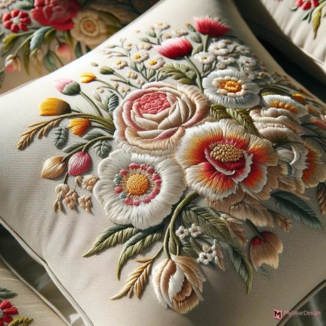 Top 10 Pillow Embroidery Ideas to Transform Your Home Decor Embroidery Designs For Cushion Covers, Crewel Embroidery Pillows, Embroidery Cushion Covers Ideas, Embroidery Pillows, Embroidery Cushion, Pillow Cases Diy, Cushion Embroidery, Pillow Embroidery, Couture Embroidery