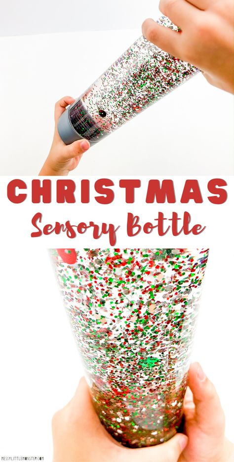 Christmas Sensory Bottles Christmas Sensory Bottles, Sensory Bottles For Babies, Diy Sensory Bottles, Rainbow Sensory Bottles, Sensory Bottles Preschool, Glitter Sensory Bottles, Kindergarten Christmas Crafts, Christmas Sensory, Fun Lesson Plans