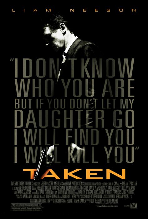 "Taken" movie poster, 2008. Teaser Poster, Action Movie Poster, Famke Janssen, Maggie Grace, Taken 2, January Jones, One Night Stand, Movies Worth Watching, Septième Art