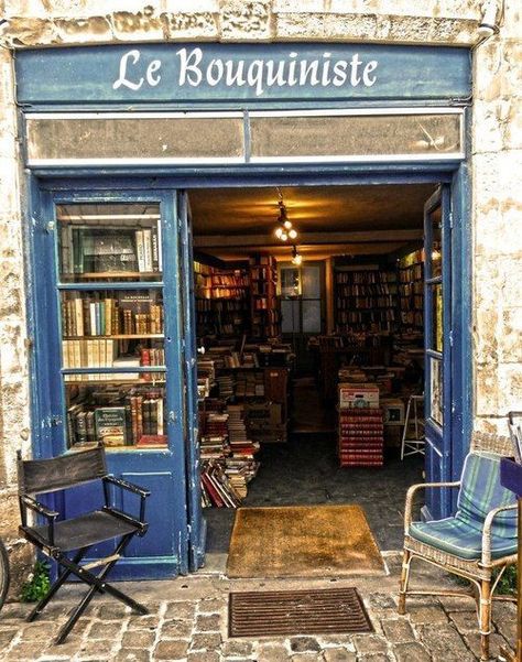 On the hunt for bookstore aesthetic ideas? Check out these cozy bookstore displays and decor options, including the lovely entrance at Le Bouquiniste in La Rochelle, France. Paris France Photos, Blue Doors, Book Stores, Shop Fronts, France Photos, Open Door, Book Store, Book Nooks, Rare Books