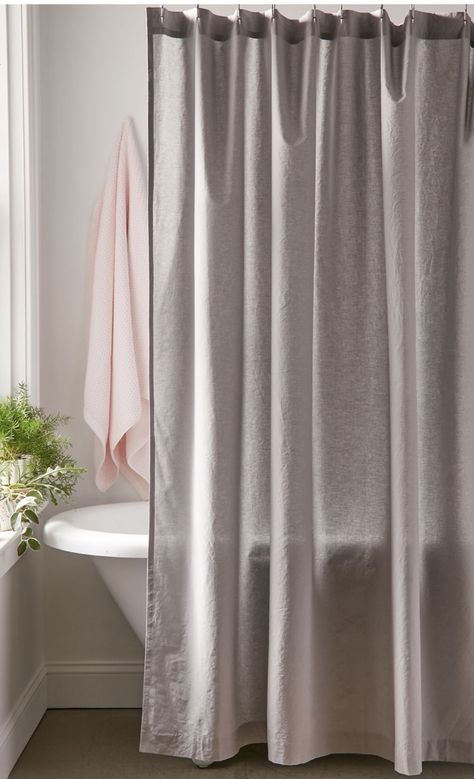 Grey Shower Curtain, Urban Outfitters Curtains, Bathroom Theme, Curtains Fabric, Gray Shower Curtains, Urban Outfitters Home, Cotton Shower Curtain, Apartment Bathroom, Shower Curtain Hooks