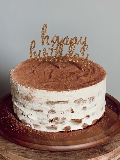 Tiramisu birthday cake Tiramisu For Birthday, Tiramisu Bday Cake, Birthday Tiramisu Cake, Tiramisu Birthday Cake Decoration, Tiramisu Decoration Ideas, Tiramisu Cake Design, Birthday Tiramisu, Tiramisu Birthday Cake, Tiramisu Design