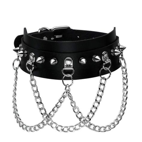 Manfnee Cool Punk Gothic Collar for Women and Men Black PU Leather Vingate Necklace Adjustable Goth Choker Necklaces, Kalung Choker, Grunge Necklace, Collar For Women, Leather Choker Collars, Black Leather Choker, Goth Choker, Goth Clothes, Punk Rock Outfits