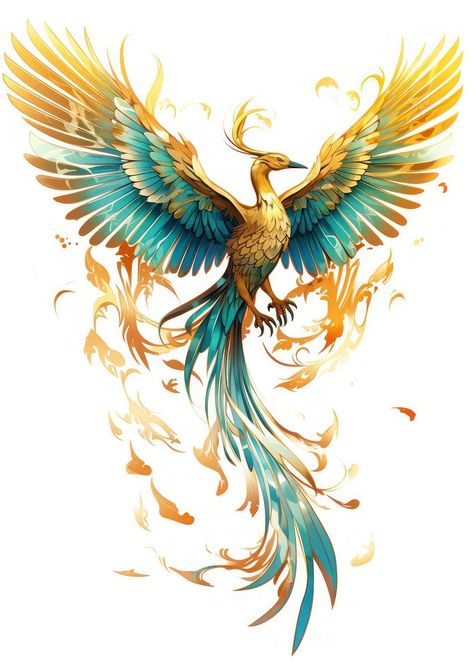 Bird Dragon, Golden Peacock, Wing Art, Phoenix Bird, Flying Bird, Minimalist Tattoos, Phoenix, Tattoos, Art