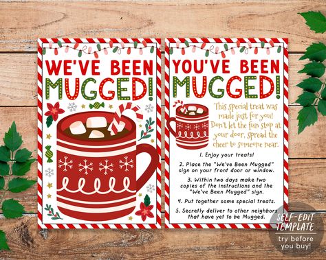 You've Been Mugged, Office Party Game, Staff Engagement, Gifts For Neighbors, Office Party Games, Morale Boosters, Winter Signs, Christmas Game, Holiday Games