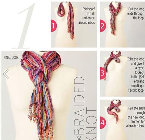 10 Stylish Ways To Wear A Scarf - Page 2 of 3 Arm Knitting Tutorial, Square Blanket Scarf, Scarf Wearing Styles, Ways To Tie Scarves, Tie A Scarf, Wear A Scarf, Bow Scarf, Scarf Knots, Ways To Wear A Scarf