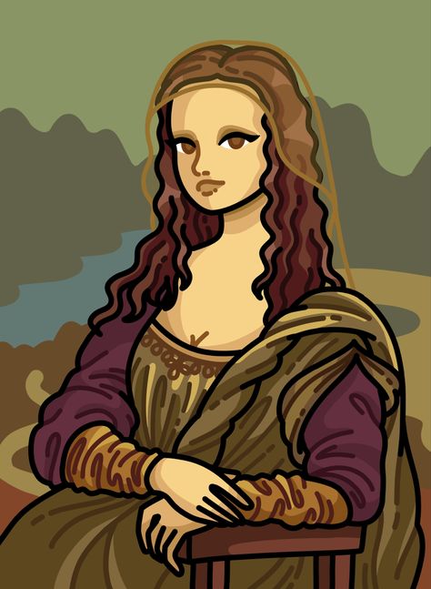 #monalisa #thelouvre #redraw #art #mona #leonardodavinci Mona Lisa In Different Art Styles, Monalisa Drawings, Monalisa Cartoon, Mona Lisa Cartoon, Monalisa Art, Mona Lisa Drawing, Mona Lisa Art, La Mona Lisa, Mona Lisa Painting