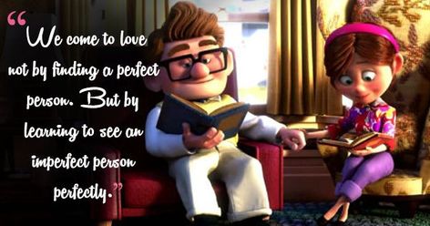 Childhood Love Quotes, Up Movie Quotes, Romantic Dialogues, Pixar Quotes, Up The Movie, Crazy Feeling, Best Movie Quotes, Movie Love Quotes, Believe In Love