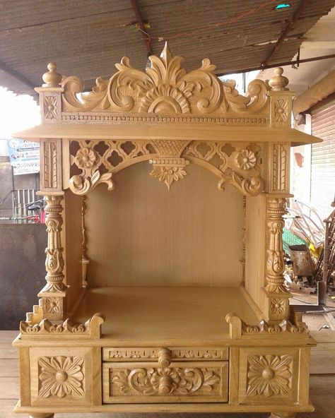 Jay Ambe, Wooden Mandir, Wooden Temple For Home, Adi Shakti, Cnc Machine Design, Nice Furniture, Dressing Design, Sofa Design Wood, Wooden Temple