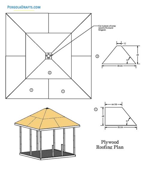 12×12 Square Gazebo Plans Blueprints For Functional Summerhouse Wooden Gazebo Plans, Gazebo Blueprints, Square Gazebo, Deck Patterns, Diy Gazebo, Gazebo Plans, Wooden Gazebo, Best Tiny House, Detailed Plans