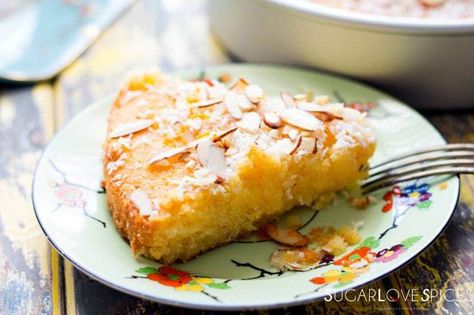 Semolina Cake soaked in Orange Blossom Syrup, a delicious semolina cake infused with orange juice, orange blossom water with toppings of coconut and almonds Dutch Christmas Cookies, Dutch Christmas, Dutch Cookies, Semolina Cake, Almond Cake Recipe, Orange Blossom Water, 12 Tomatoes, Gingerbread Cake, Best Banana Bread